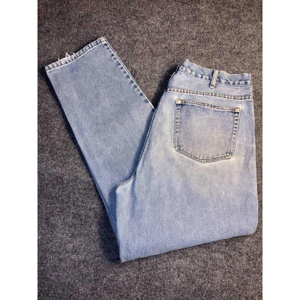 Cherokee Jeans Mens 36x32 Blue Denim Splatter Mid Rise Low‎ Waist Straight Leg
